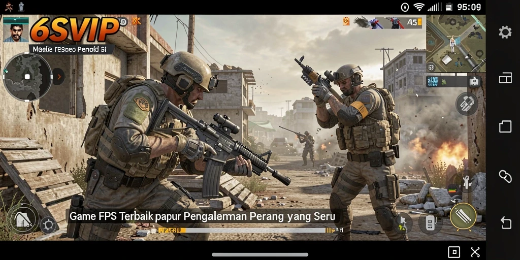 Tangkapan layar 6SVIP menampilkan aksi seru dalam permainan FPS.