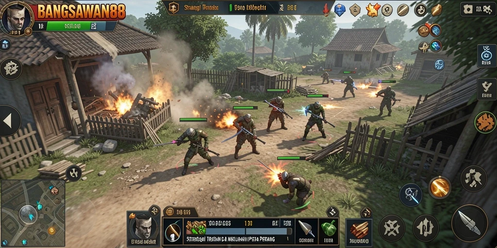 Tampilan strategis dan intens dari gameplay BANGSAWAN88.