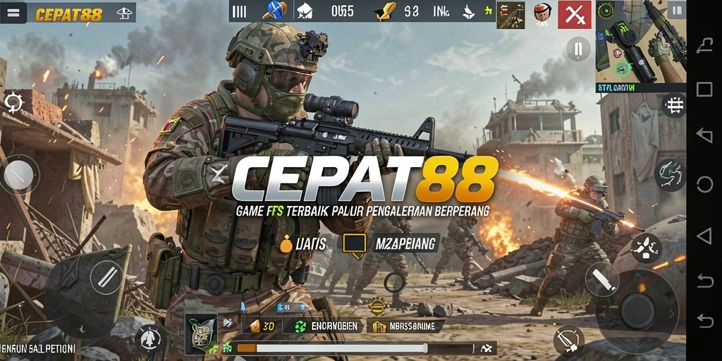 Tangkapan layar gameplay mendebarkan dari CEPAT88 yang menunjukkan aksi intens dalam FPS.