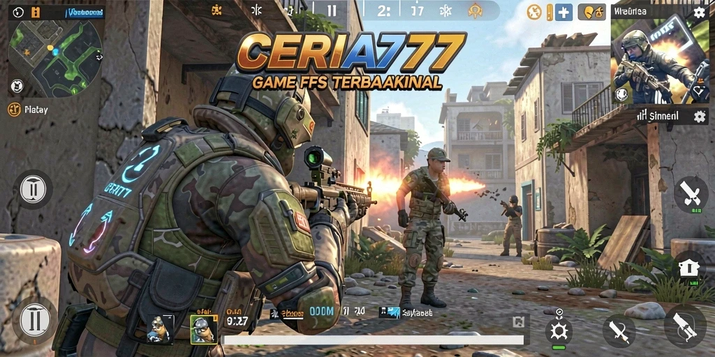Tampilan gameplay CERIA777 dalam aksi seru di medan perang.