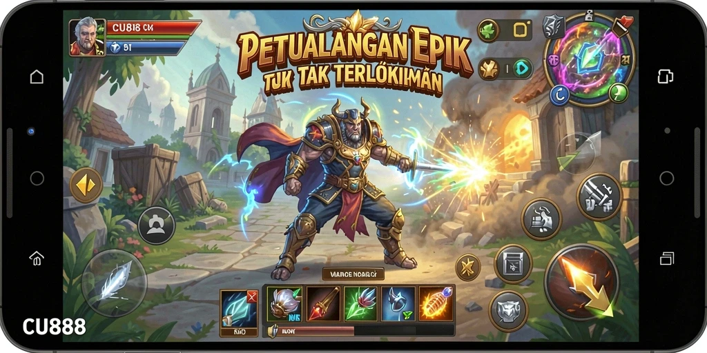 Tangkapan layar menunjukkan aksi seru dalam CU888, dengan grafik yang memukau.