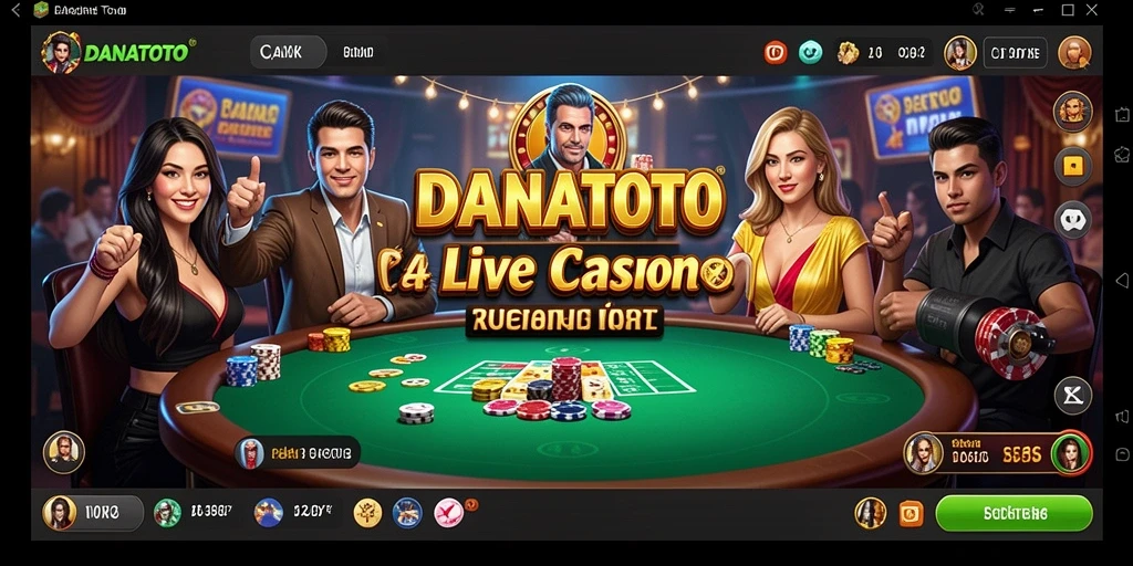 Screenshot utama DANATOTO menampilkan gameplay Live Casino yang mendebarkan.