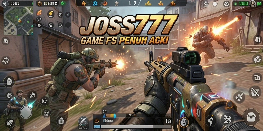 Screenshot menampilkan intensitas gameplay FPS di JOSS777.