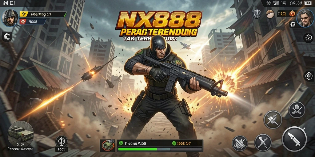 Tampilan mendebarkan gameplay NX888 dengan aksi yang intens.