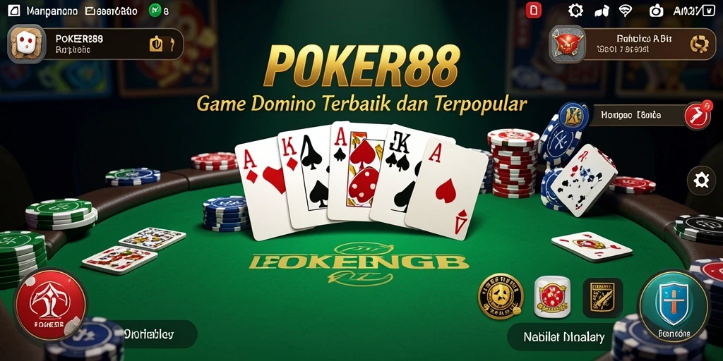 Tampilan gameplay seru dari POKER88 dengan suasana permainan Domino.