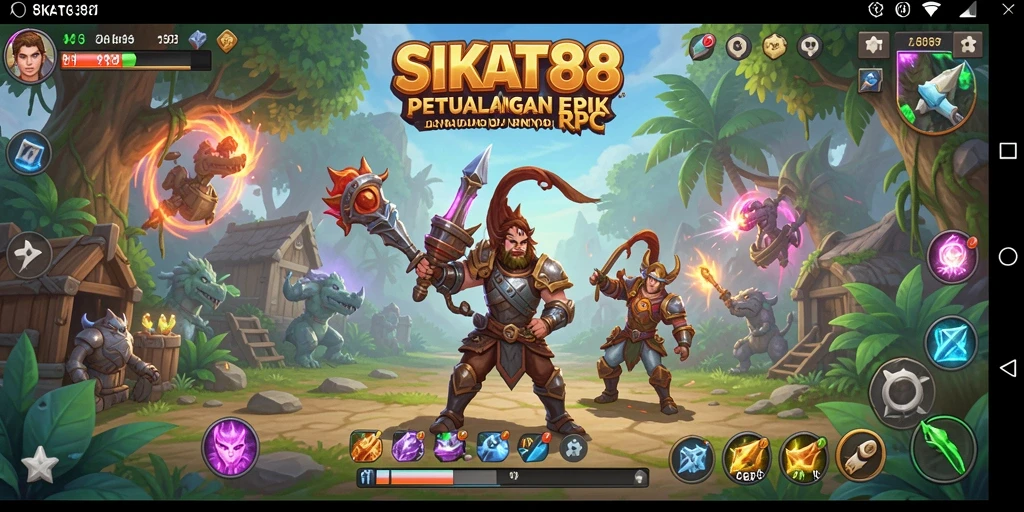 Tampilan gameplay mengesankan dari SIKAT88 dalam pertempuran RPG.