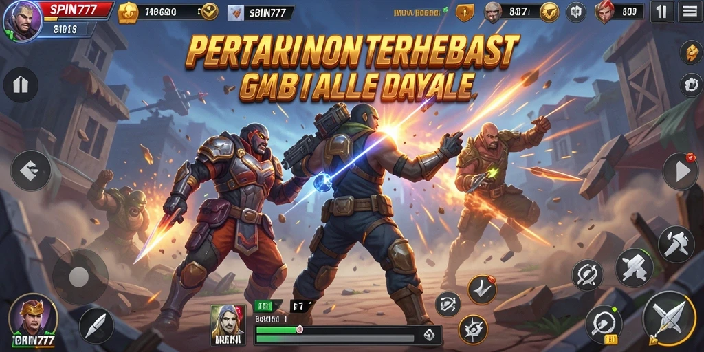 Tampilan gameplay seru SPIN777 dalam pertarungan Battle Royale.