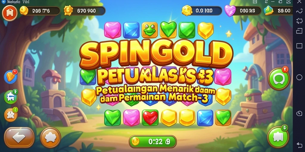 Tangkapan layar gameplay SPINGOLD yang menampilkan momen seru dalam permainan Match-3.