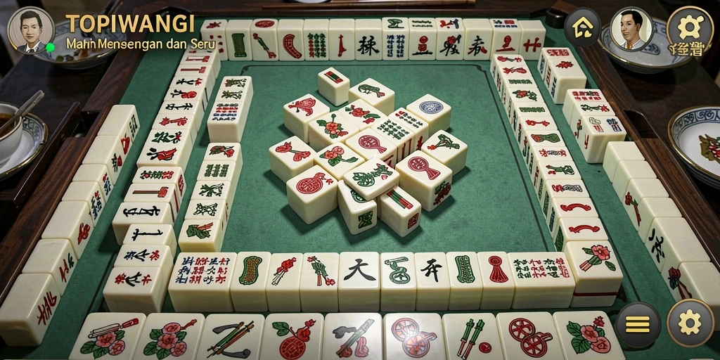 Screenshot gameplay TOPIWANGI menampilkan keseruan permainan Mahjong.